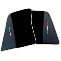Black Floor Mats for Ferrari 296 GTS (2022-2024) with Leather and Beige Trim - AutoWin
