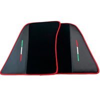 Black Floor Mats for Ferrari 296 GTS (2022-2027) with Carbon Fiber | Red Trim - AutoWin