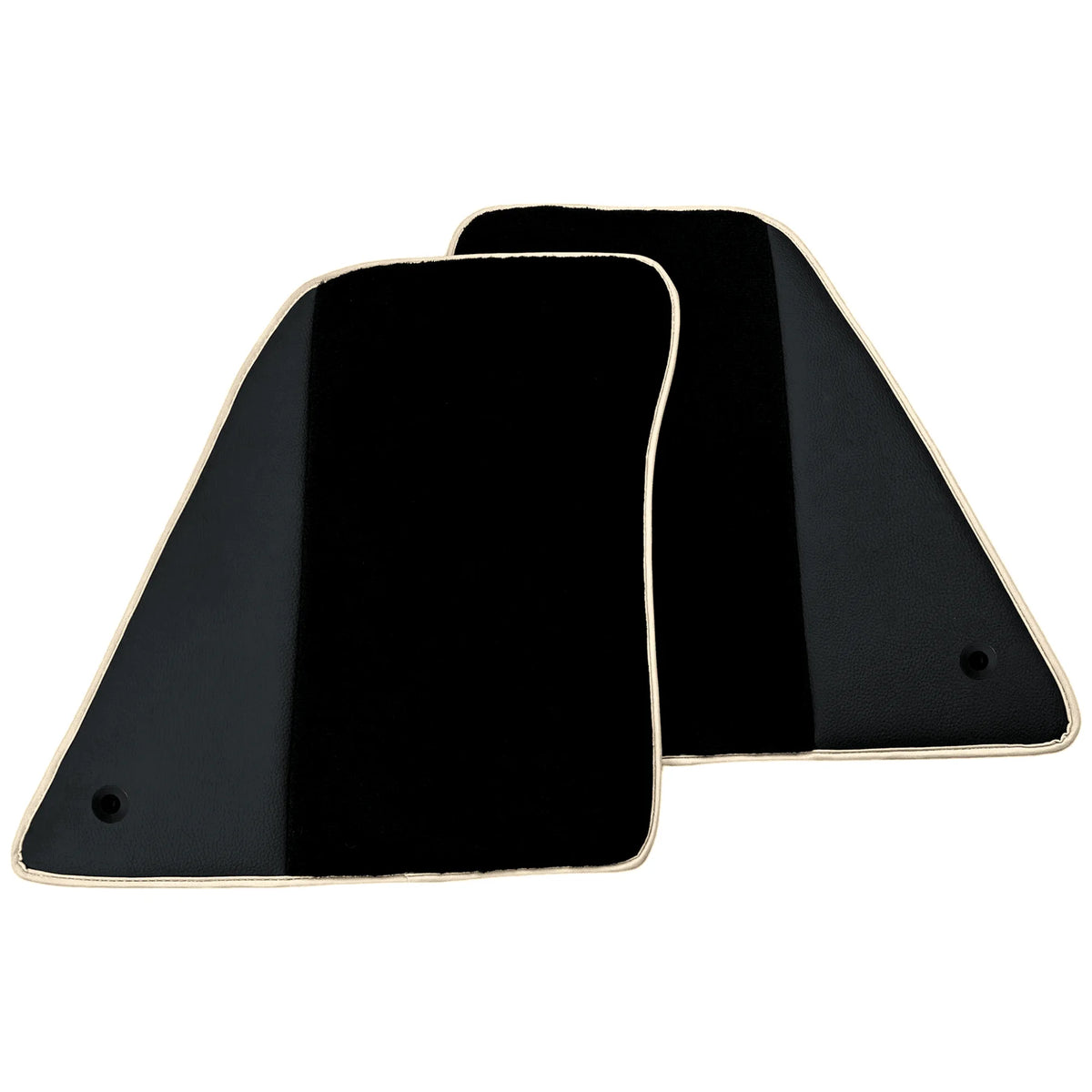 Black Floor Mats for Ferrari 296 GTS (2022-2027) with Leather | Beige Trim - AutoWin