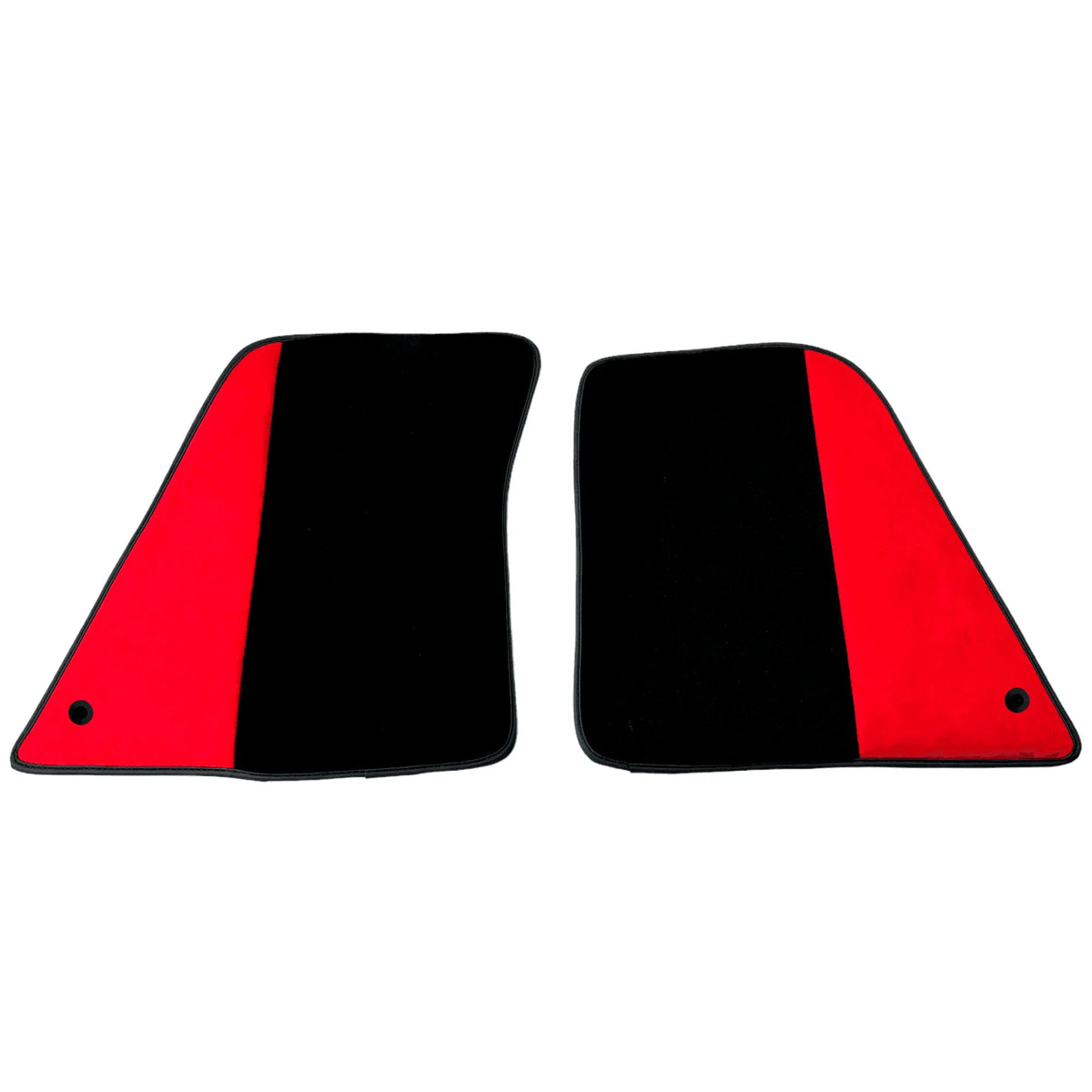 Black Floor Mats for Ferrari 296 GTS (2022-2027) with Red Alcantara Leather - AutoWin