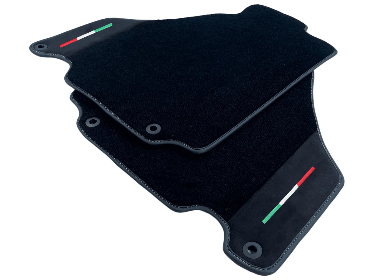 Black Floor Mats For Ferrari 360 Modena 1999-2005 With Alcantara Leather - AutoWin