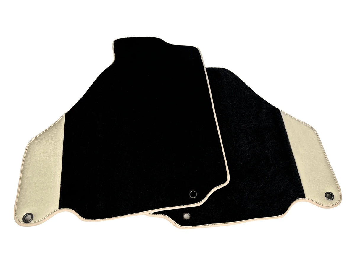 Black Floor Mats For Ferrari 360 Modena 1999-2005 With Beige Leather - AutoWin