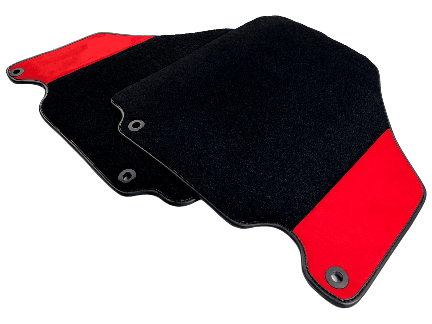 Black Floor Mats For Ferrari 360 Modena 1999-2005 With Red Alcantara Leather - AutoWin