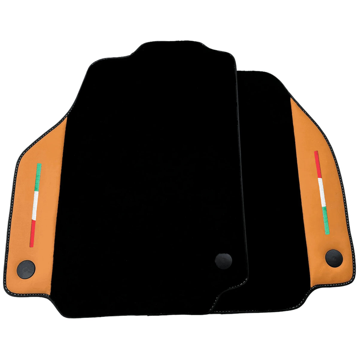 Black Floor Mats for Ferrari 458 GT2 (2012-2015) with Beige Nappa Leather | Italian Edition