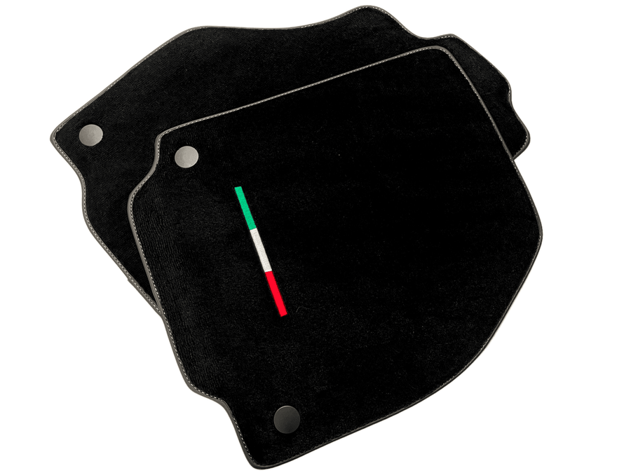 Black Floor Mats For Ferrari 458 Gt2 2012-2015 Yellow Sewing - AutoWin