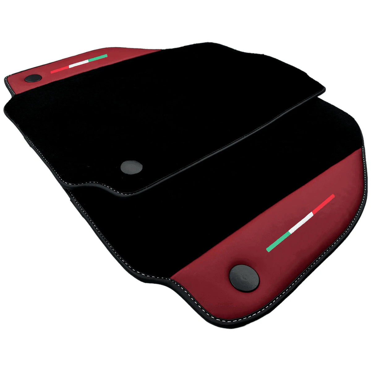 Black Floor Mats for Ferrari 458 Italia (2009-2015) with Bordeaux Nappa Leather