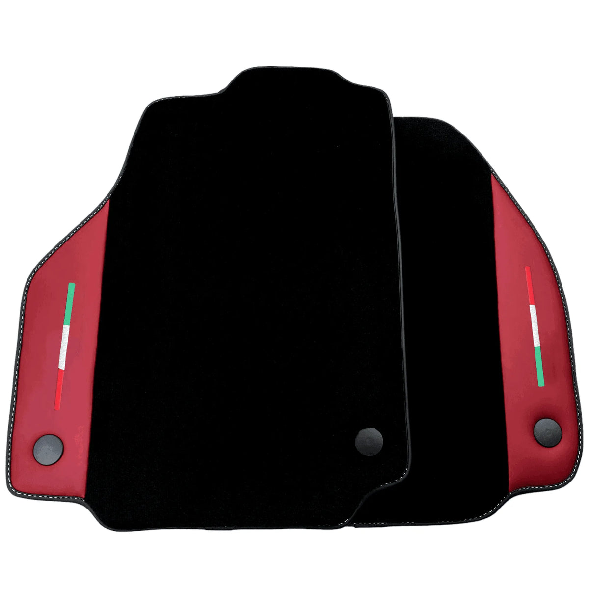 Black Floor Mats for Ferrari 458 Italia (2009-2015) with Bordeaux Nappa Leather