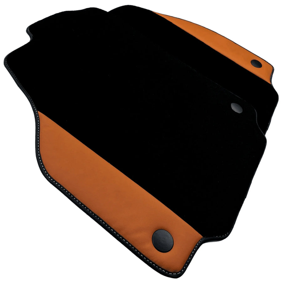 Black Floor Mats for Ferrari 458 Italia (2009-2015) with Cuoio Nappa Leather - AutoWin