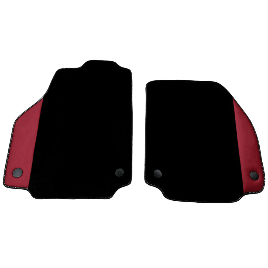 Black Floor Mats for Ferrari 458 Spider (2012-2015) with Bordeaux Nappa Leather - AutoWin
