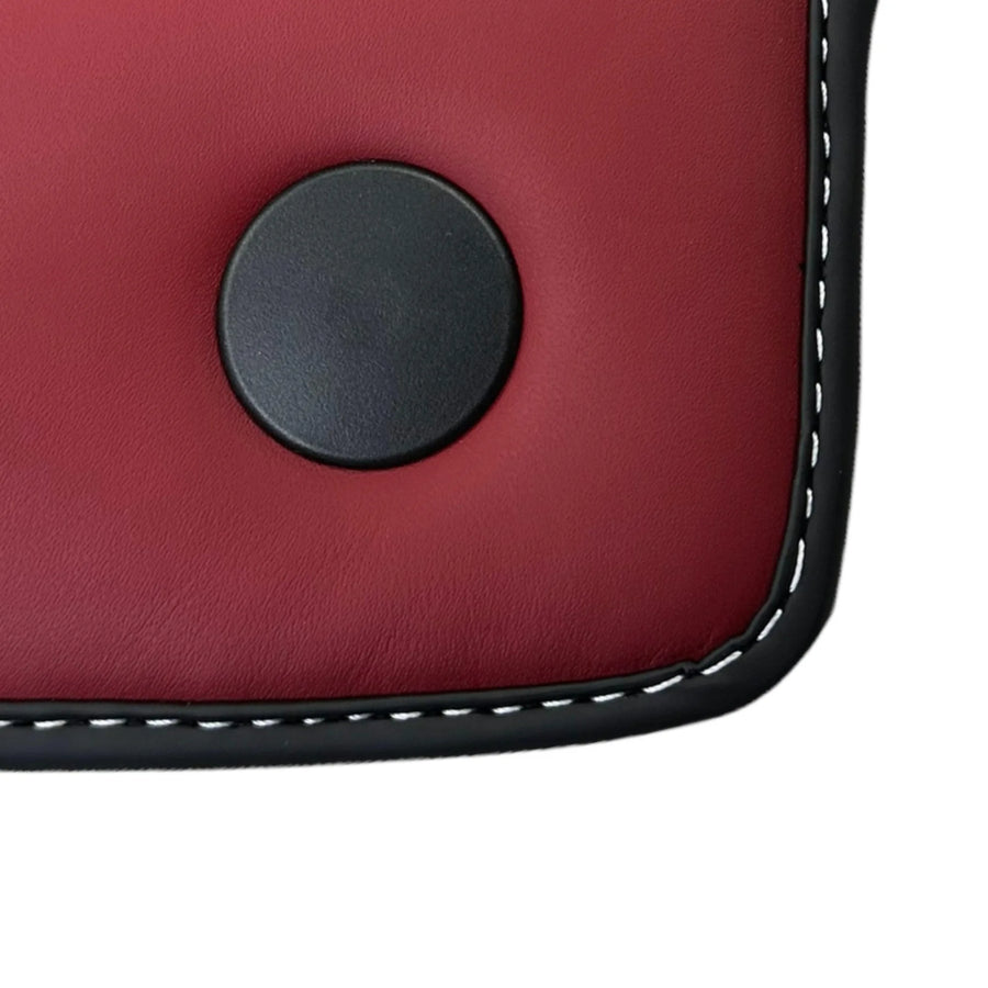 Black Floor Mats for Ferrari 458 Spider (2012-2015) with Bordeaux Nappa Leather | Italian Edition - AutoWin