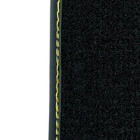 Black Floor Mats for Ferrari 458 Spider (2012-2015) with Yellow Leather