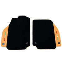 Black Floor Mats For Ferrari 488 GTB (2015-2022) with Beige Nappa Leather