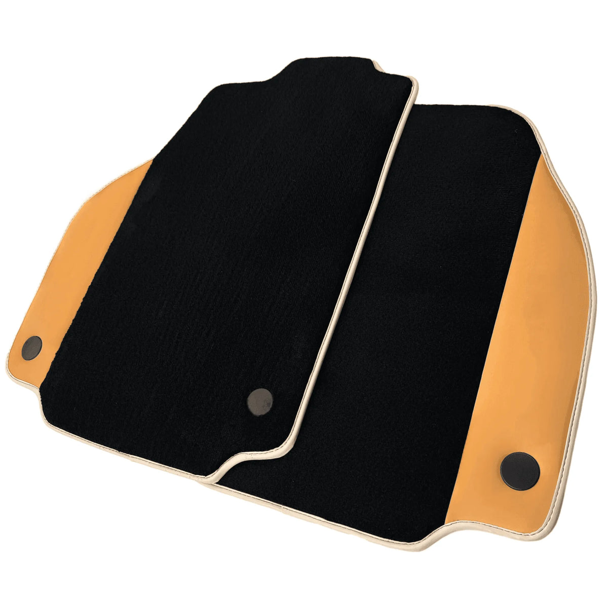 Black Floor Mats For Ferrari 488 GTB (2015-2022) with Beige Nappa Leather