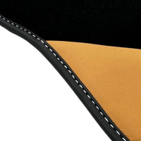 Black Floor Mats for Ferrari 488 Pista Spider (2019-2021) with Beige Tradizione Nappa Leather - AutoWin