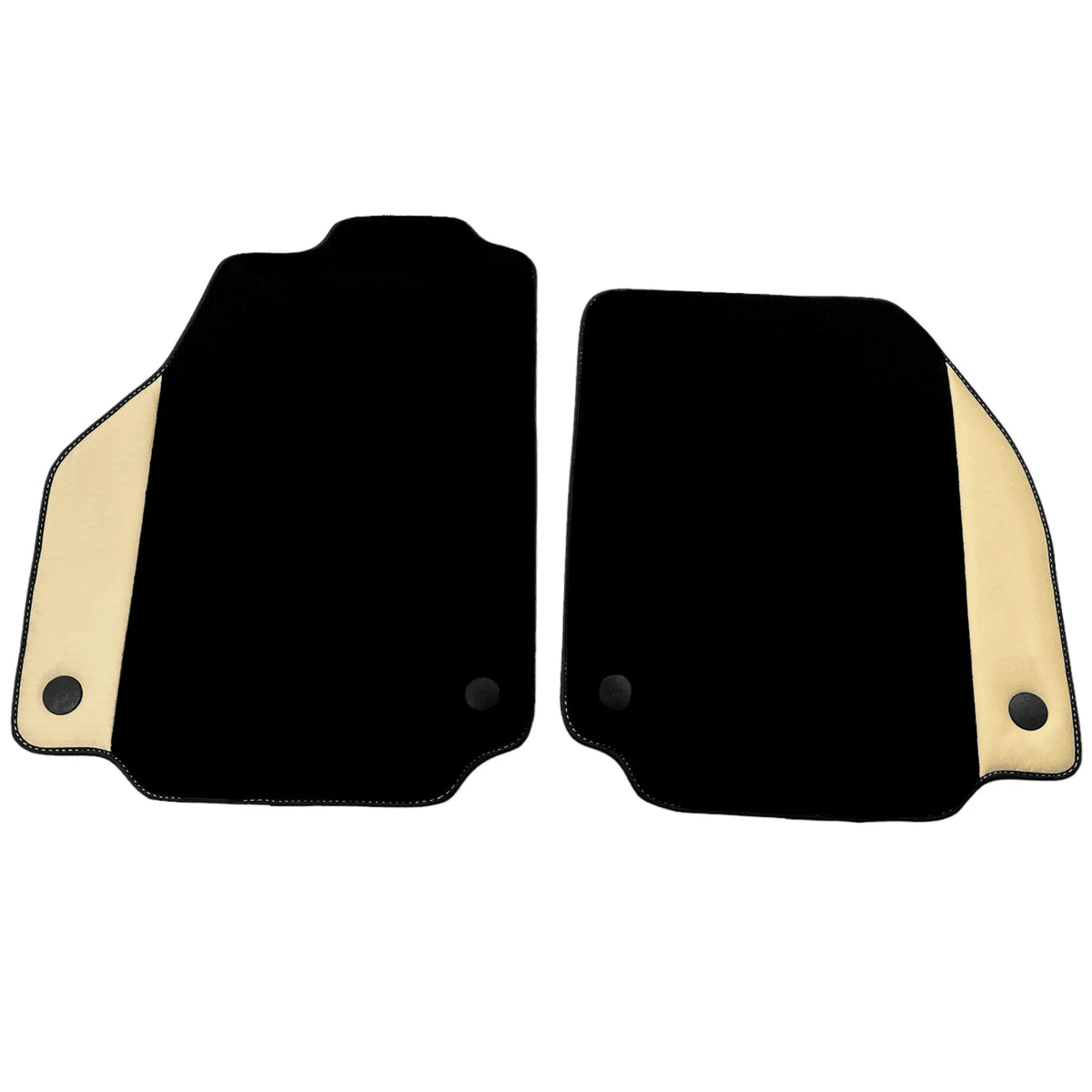 Black Floor Mats for Ferrari 488 GTB (2015-2022) with Crema Nappa Leather