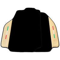Black Floor Mats for Ferrari 488 Pista Spider (2019-2021) with Crema Nappa Leather
