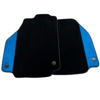 Black Floor Mats For Ferrari 488 Spider 2015-2022 With Blue Alcantara Leather - AutoWin