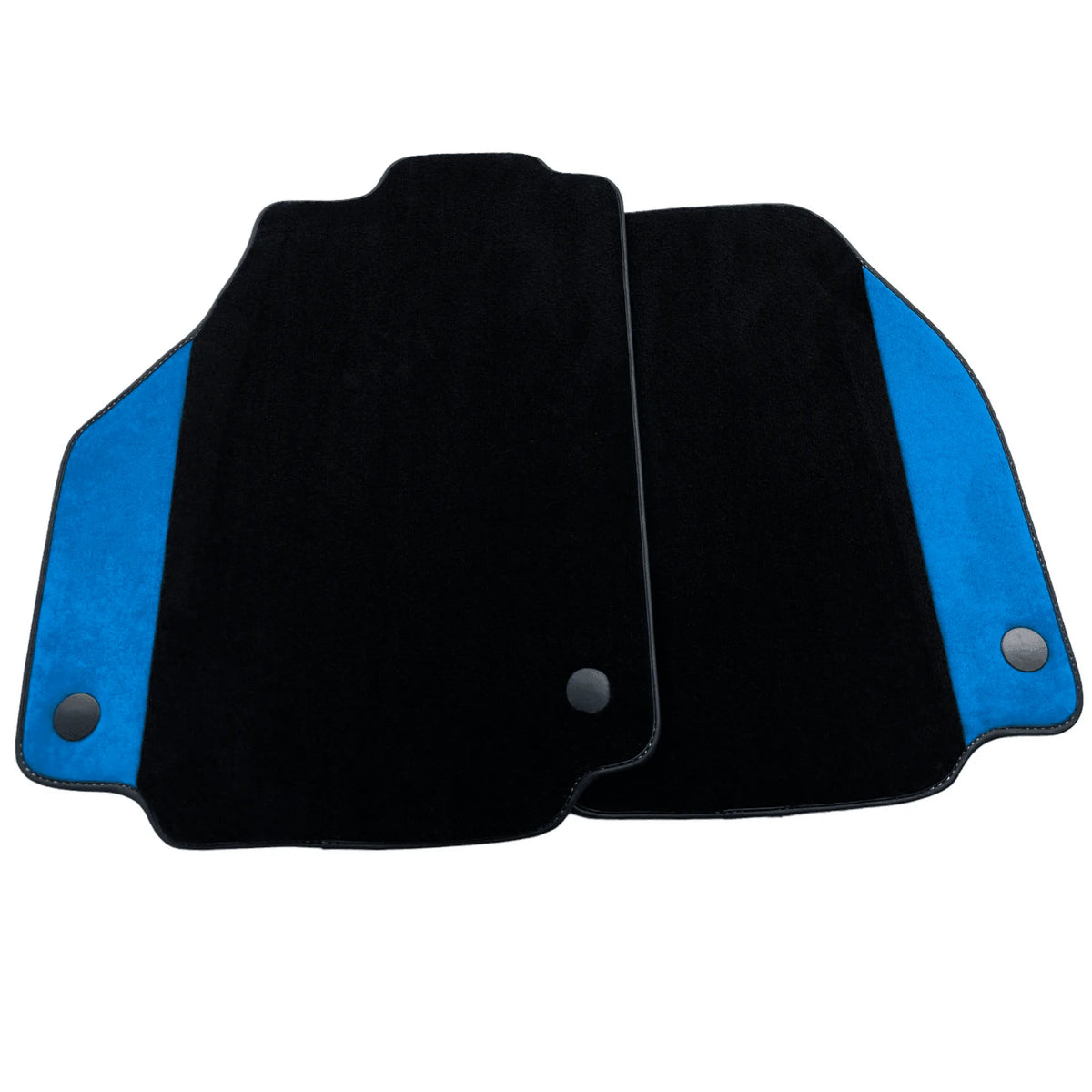 Black Floor Mats For Ferrari 488 Spider 2015-2022 With Blue Alcantara Leather - AutoWin