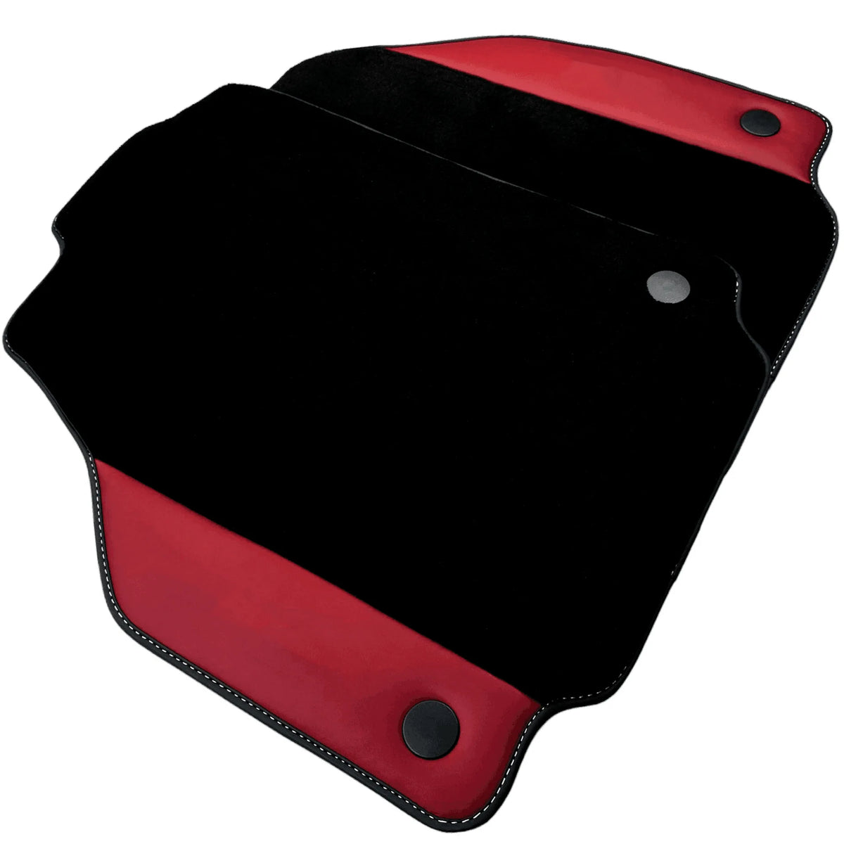 Black Floor Mats for Ferrari 488 Spider (2016-2022) with Bordeaux Nappa Leather