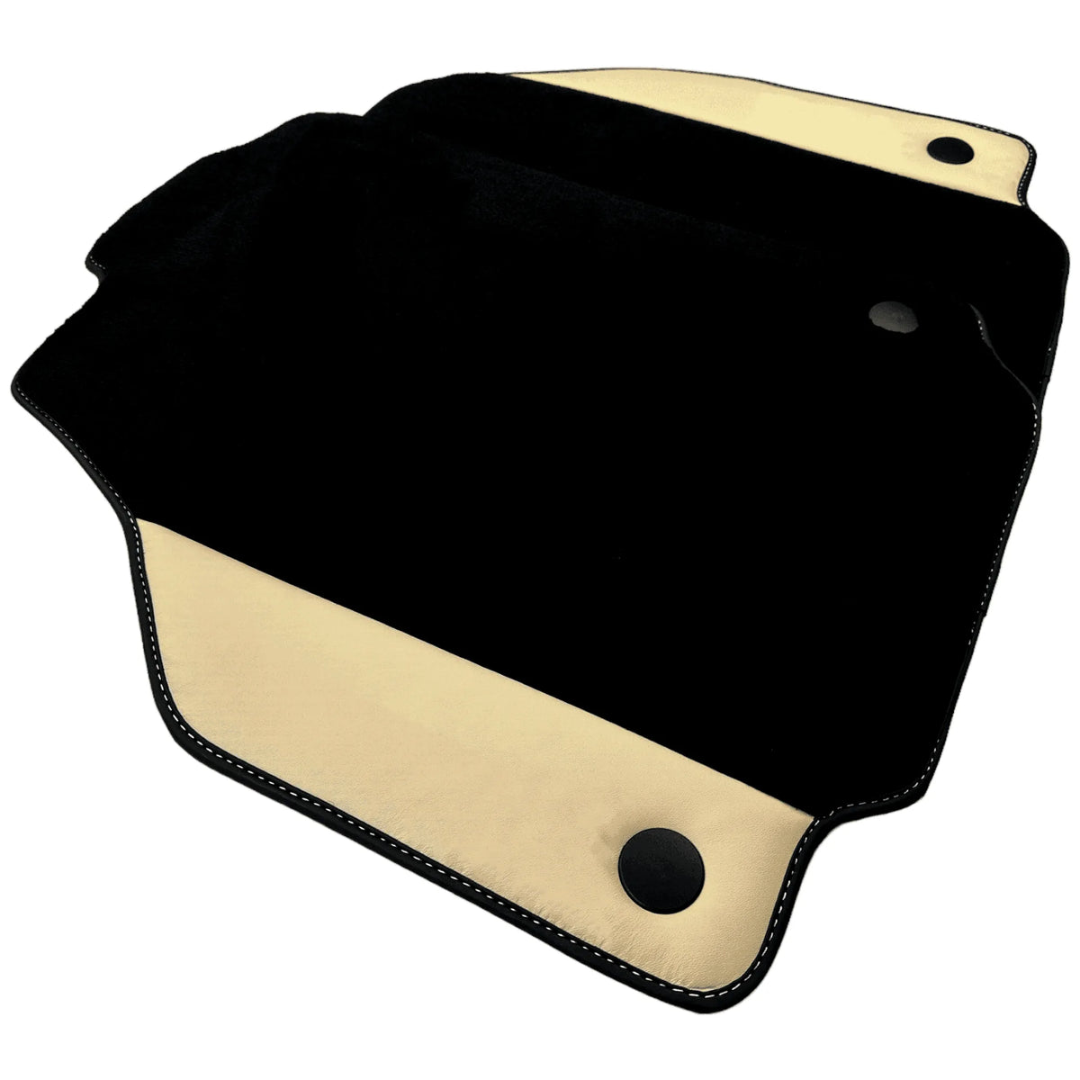 Black Floor Mats for Ferrari 488 Spider (2016-2022) with Crema Nappa Leather