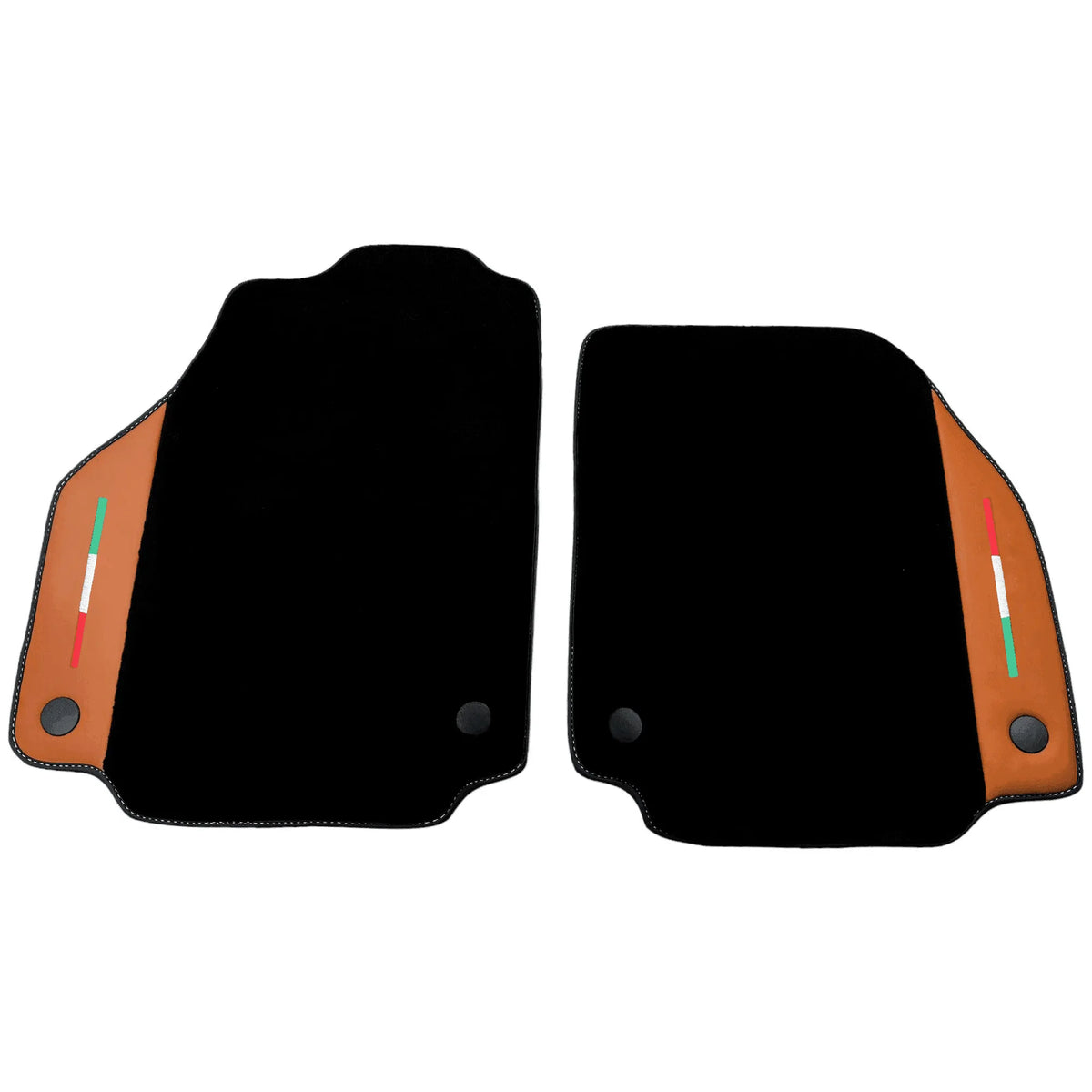 Black Floor Mats for Ferrari 488 Spider (2016-2022) with Cuoio Nappa Leather