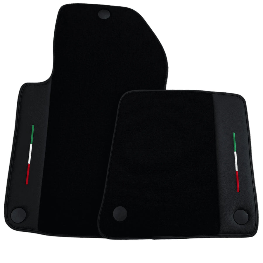 Black Floor Mats For Ferrari 599 Coupe 2006-2012 Italian Edition with Leather