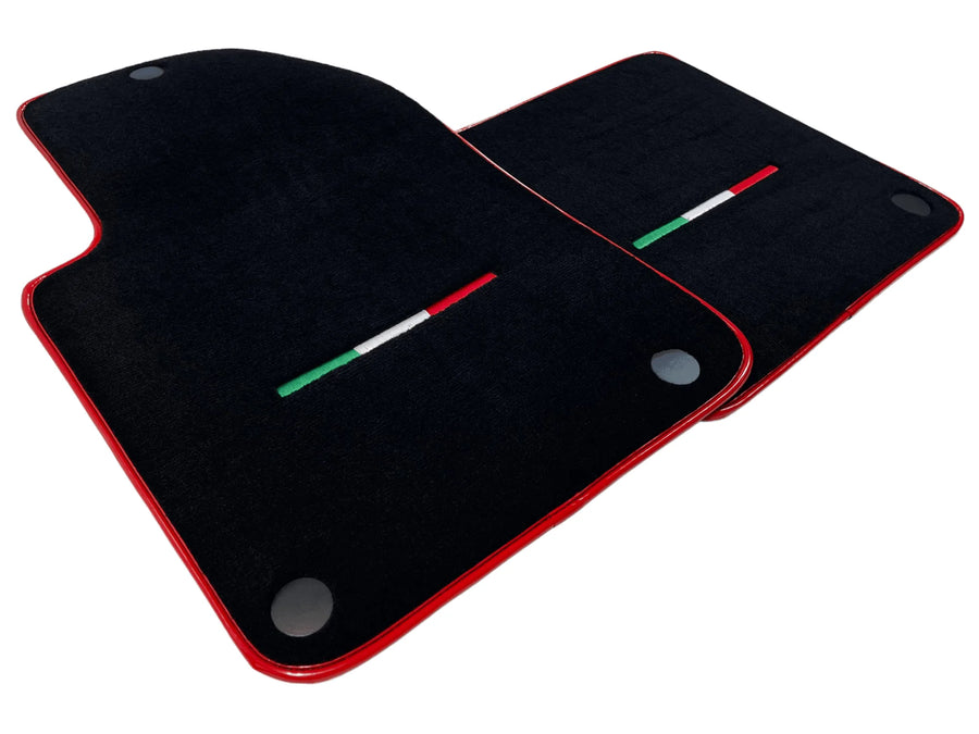 Black Floor Mats For Ferrari 599 Coupe 2006-2012 With Red Trim - AutoWin