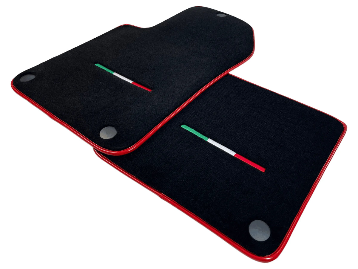 Black Floor Mats For Ferrari 612 Scaglietti 2005-2011 With Red Trim - AutoWin