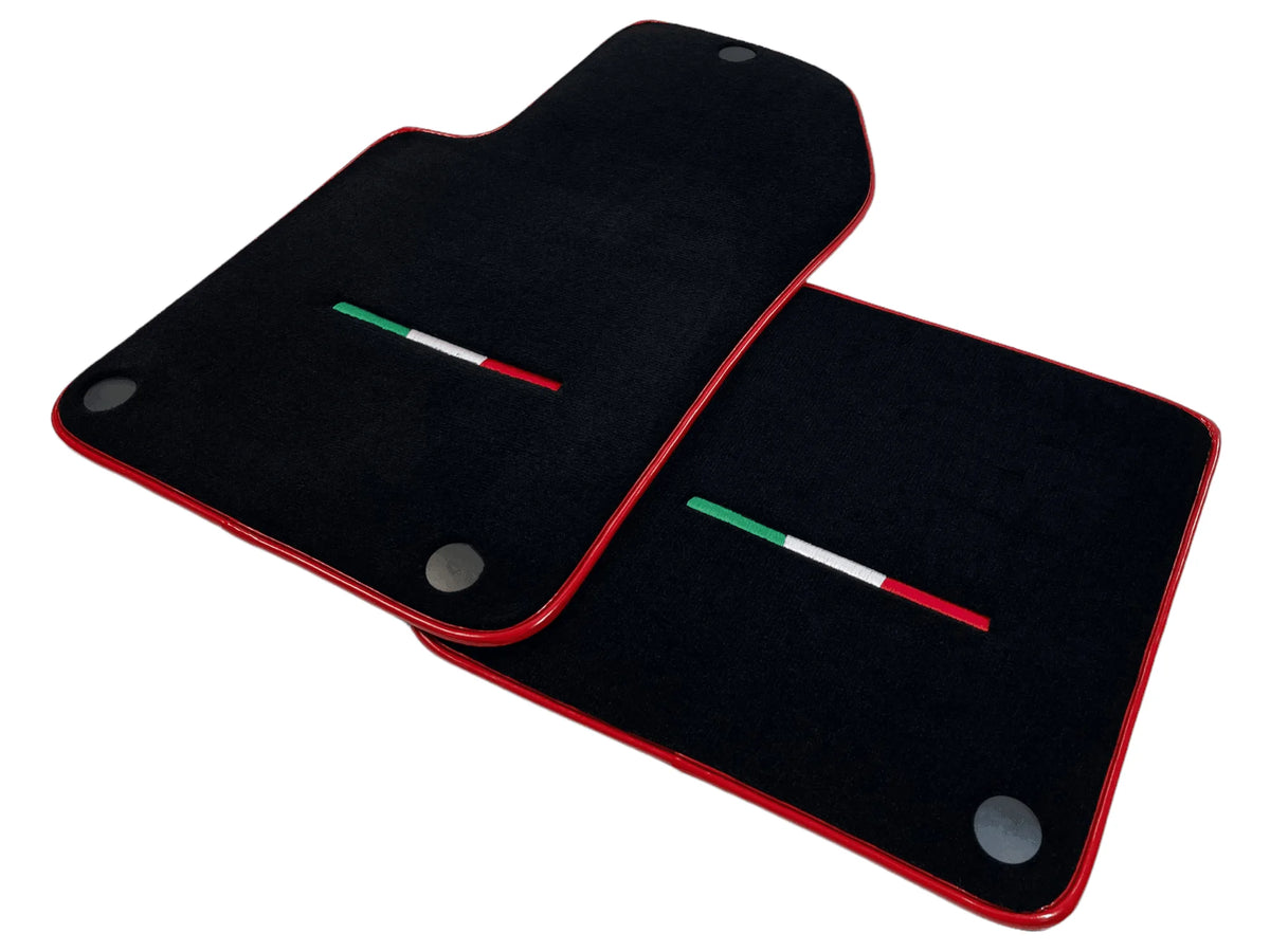 Black Floor Mats For Ferrari 612 Scaglietti 2005-2011 With Red Trim - AutoWin
