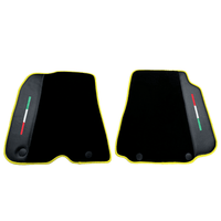Black Floor Mats for Ferrari F12 Berlinetta (2012-2022) with Carbon Leather - AutoWin