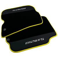 Black Floor Mats for Ferrari 812 GTS (2019-2023) with Leather - AutoWin