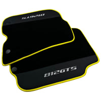 Black Floor Mats for Ferrari 812 GTS (2019-2023) with Leather - AutoWin