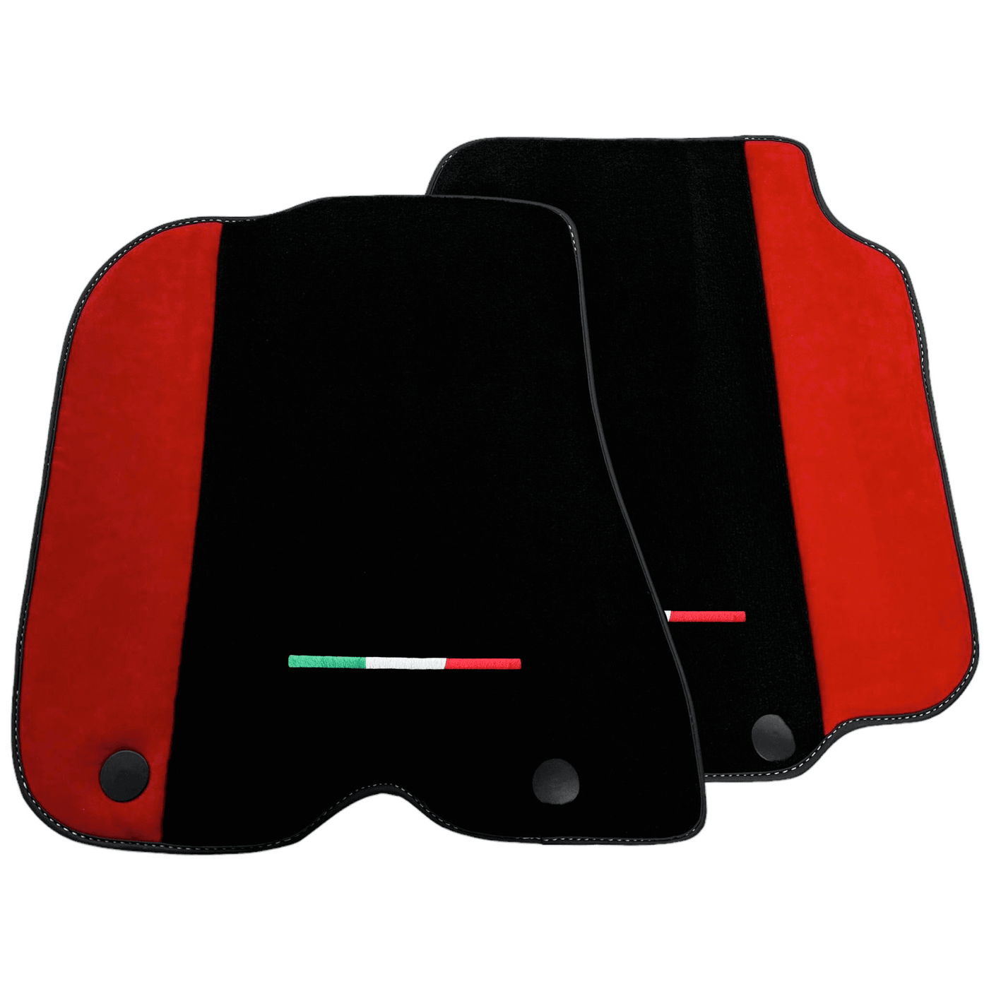 Black Floor Mats for Ferrari 812 GTS (2019-2023) with Red Alcantara Leather - AutoWin