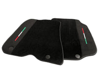Black Floor Mats For Ferrari 812 Superfast (2018-2023) With Alcantara Leather Yellow Edition
