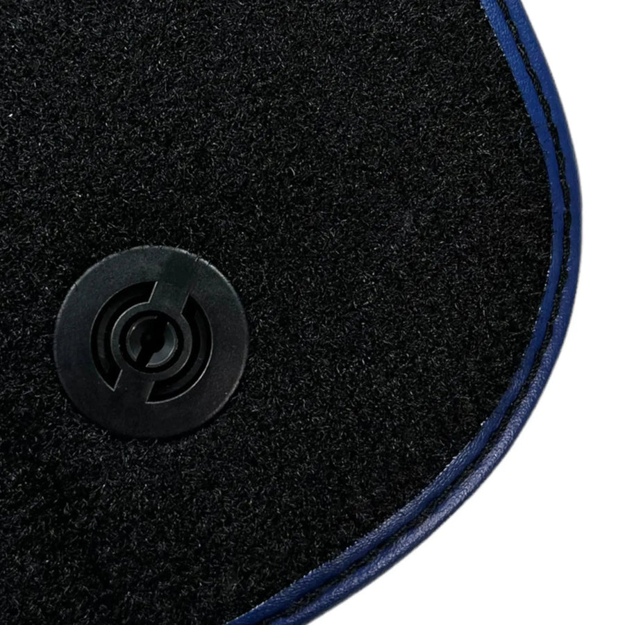 Black Floor Mats for Ferrari 812 Superfast (2018-2023) with Carbon Leather | Blue Trim