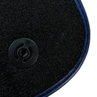 Black Floor Mats for Ferrari 812 Superfast (2018-2023) with Carbon Leather | Blue Trim