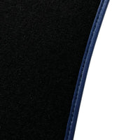 Black Floor Mats for Ferrari 812 Superfast (2018-2023) with Carbon Leather | Blue Trim