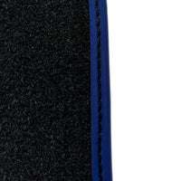 Black Floor Mats for Ferrari 812 Superfast (2018-2023) with Carbon Leather | Blue Trim