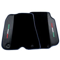 Black Floor Mats for Ferrari 812 Superfast (2018-2023) with Carbon Leather | Blue Trim - AutoWin