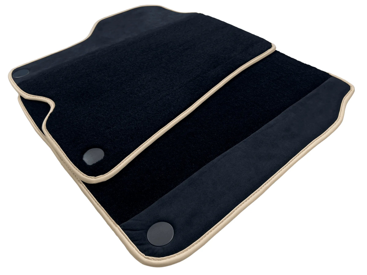 Black Floor Mats For Ferrari California 2008-2014 With Alcantara Beige Trim