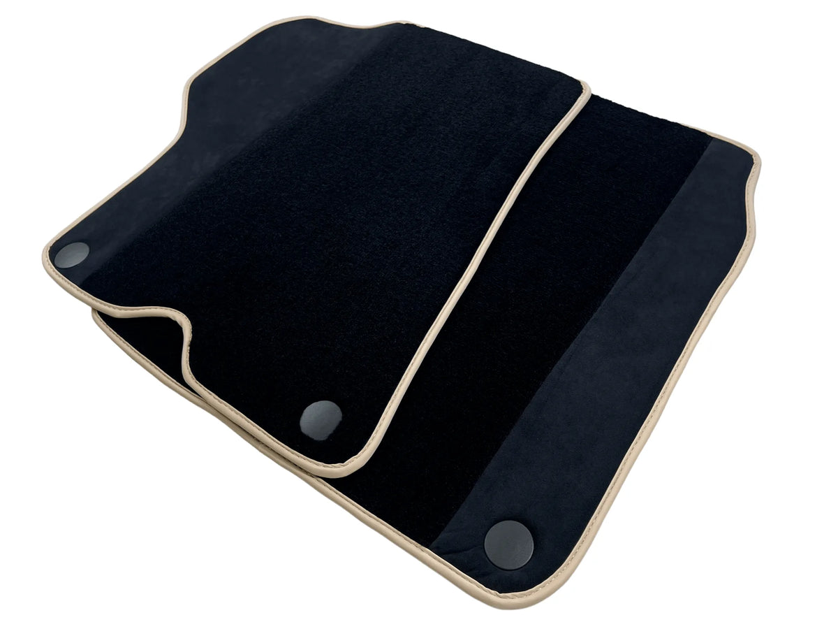 Black Floor Mats For Ferrari California 2008-2014 With Alcantara Beige Trim