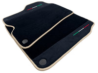 Black Floor Mats For Ferrari California 2008-2014 With Alcantara Beige Trim - AutoWin