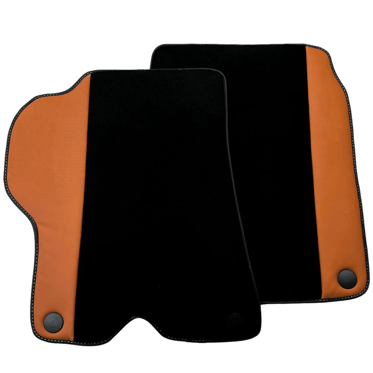 Black Floor Mats for Ferrari California (2008-2014) with Cuoio Nappa Leather - AutoWin