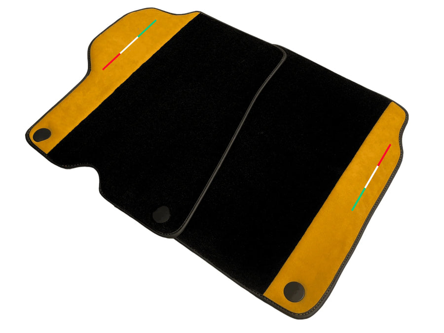 Black Floor Mats For Ferrari California 2008-2014 With Tan Alcantara - AutoWin