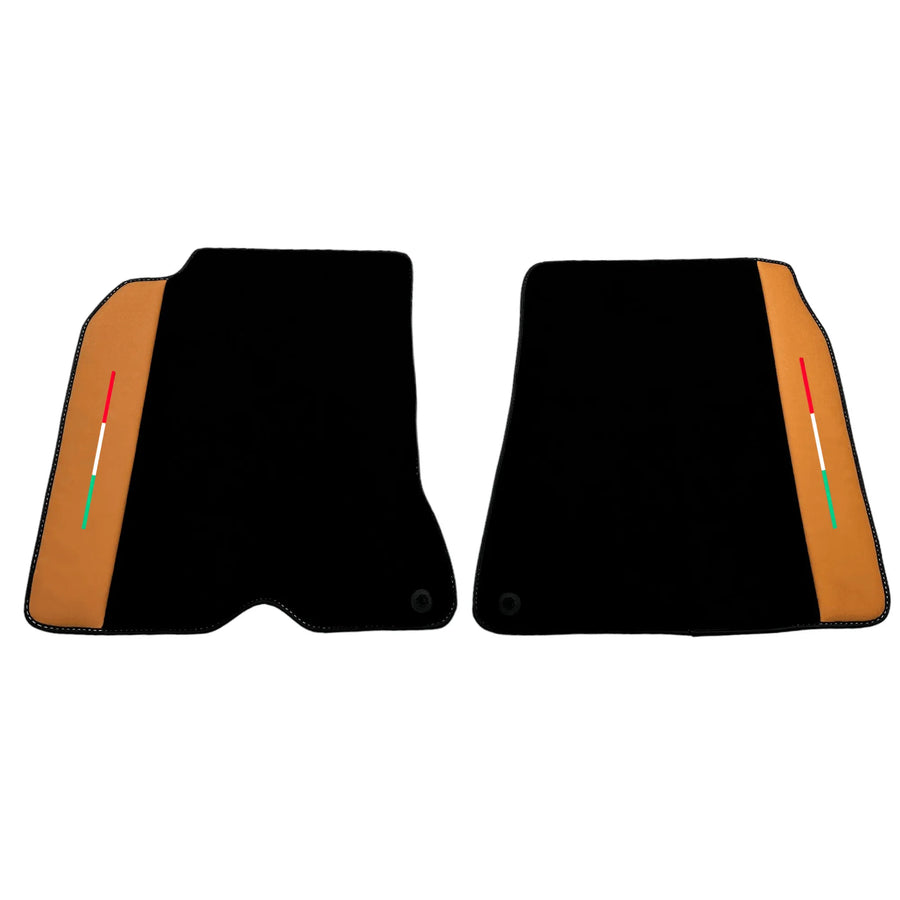 Black Floor Mats for Ferrari California T (2015-2018) with Beige Nappa Leather - AutoWin