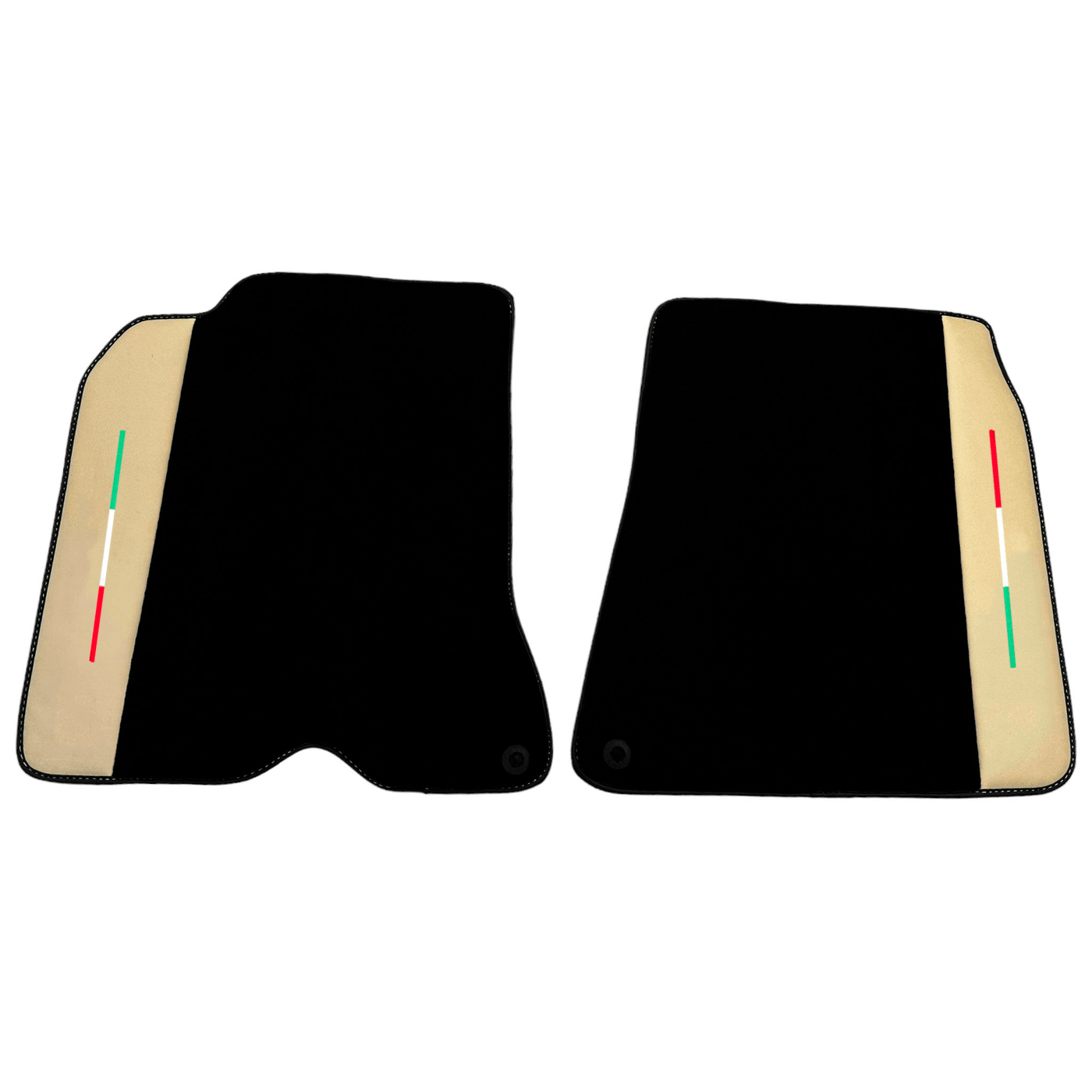 Black Floor Mats for Ferrari California T (2015–2018) Crema Nappa Leather - AutoWin