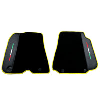 Black Floor Mats for Ferrari F12 Berlinetta (2012-2022) with Carbon Leather - AutoWin