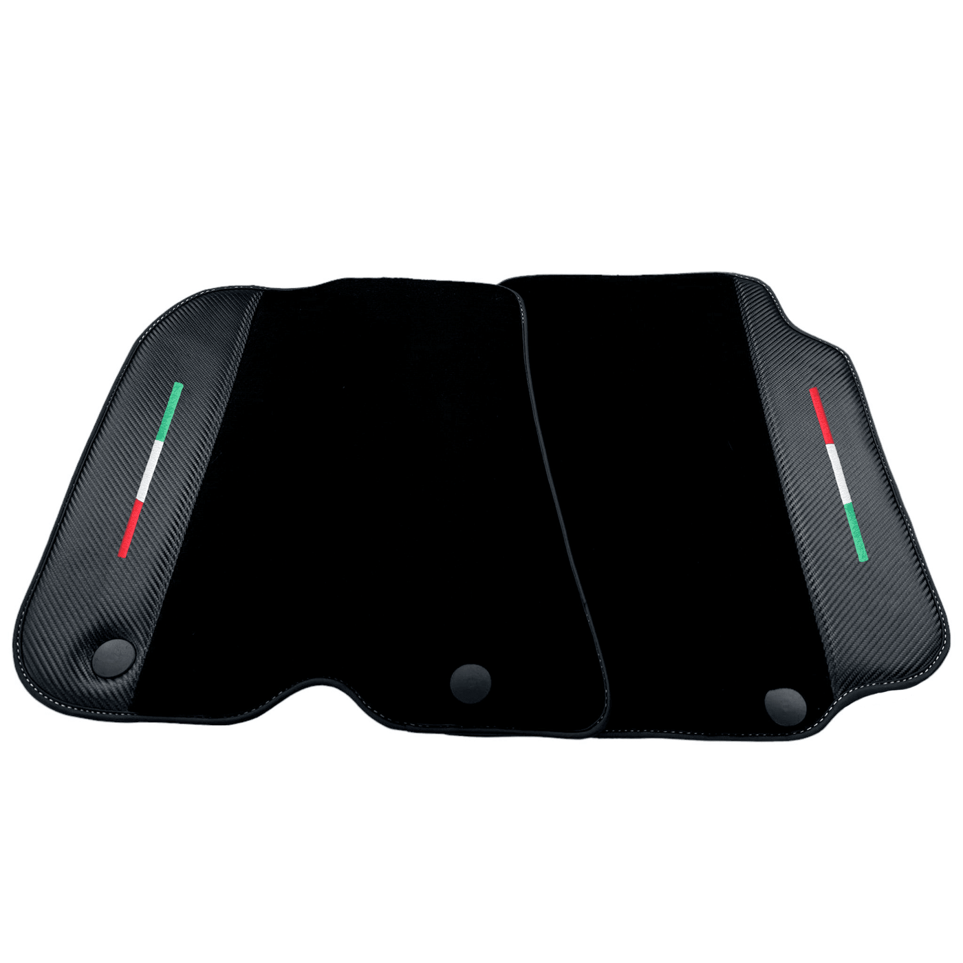 Black Floor Mats for Ferrari F12 Berlinetta (2012-2022) with Carbon Leather - AutoWin