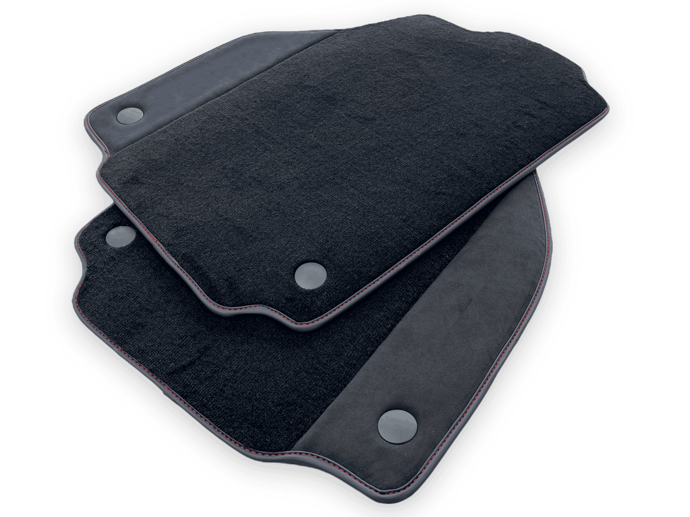 Black Floor Mats For Ferrari F8 Spider 2019-2023 With Alcantara Leather - AutoWin