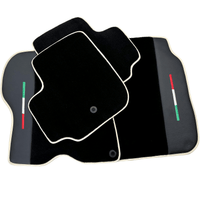 Black Floor Mats For Ferrari GTC4 Lusso (2016-2023) with Leather | Beige Trim - AutoWin